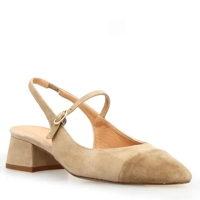 Leonardo Shoes Cornelia sandali donna beige camoscio tacco 3cm
