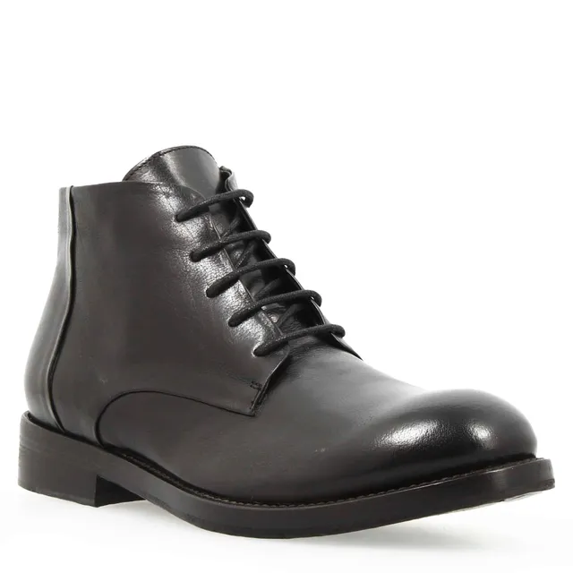 Leonardo Shoes Tronchetto Uomo Pelle Nero Vintage