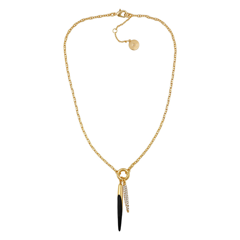 Vince Camuto Necklaces Ciondolo Nero Collana Oro con Cristalli