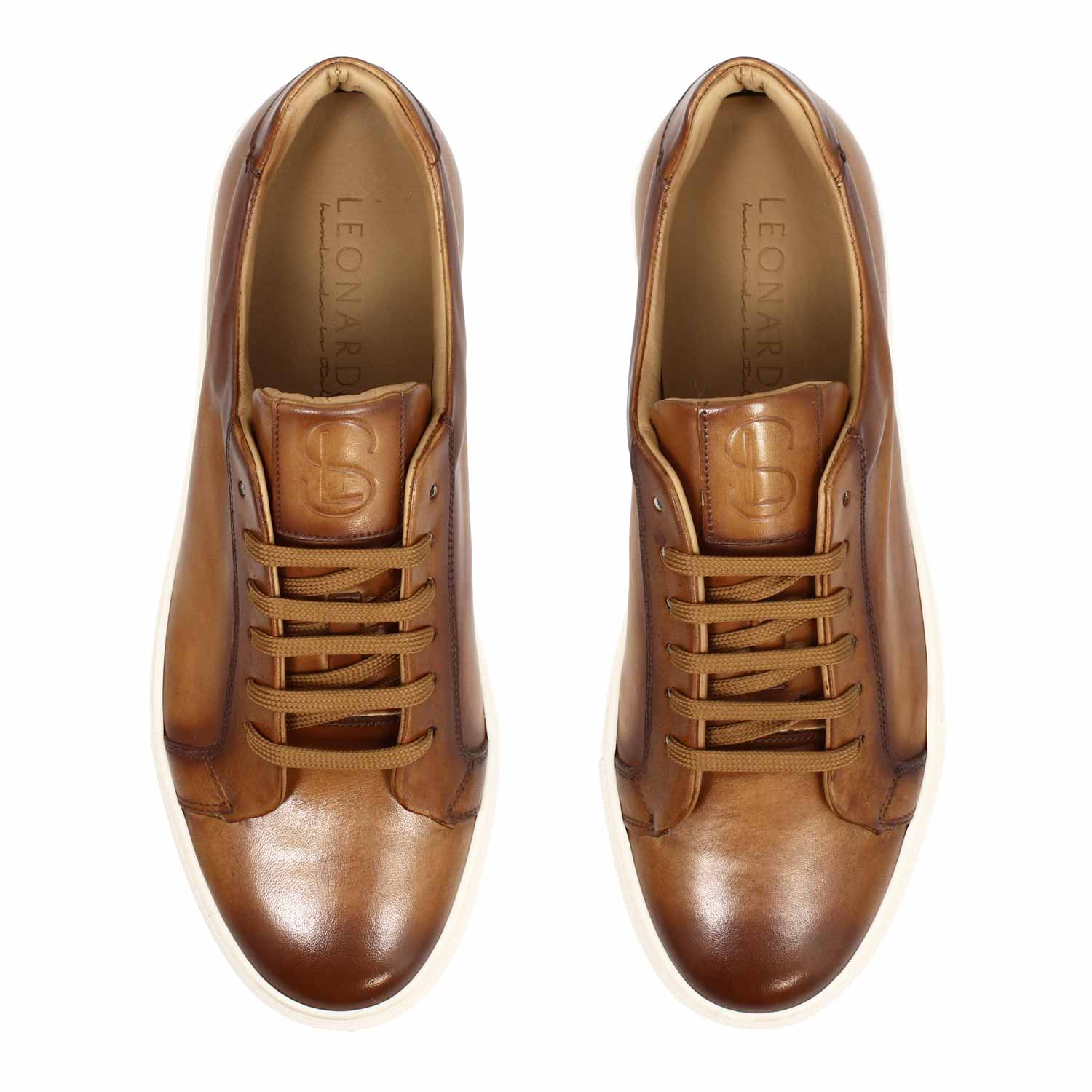 Leonardo Shoes Oreste Sneakers Uomo pelle marrone