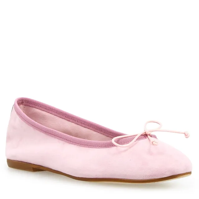 Leonardo Shoes Fiocco Ballerine Donna Rosa Camoscio Tacco 1cm