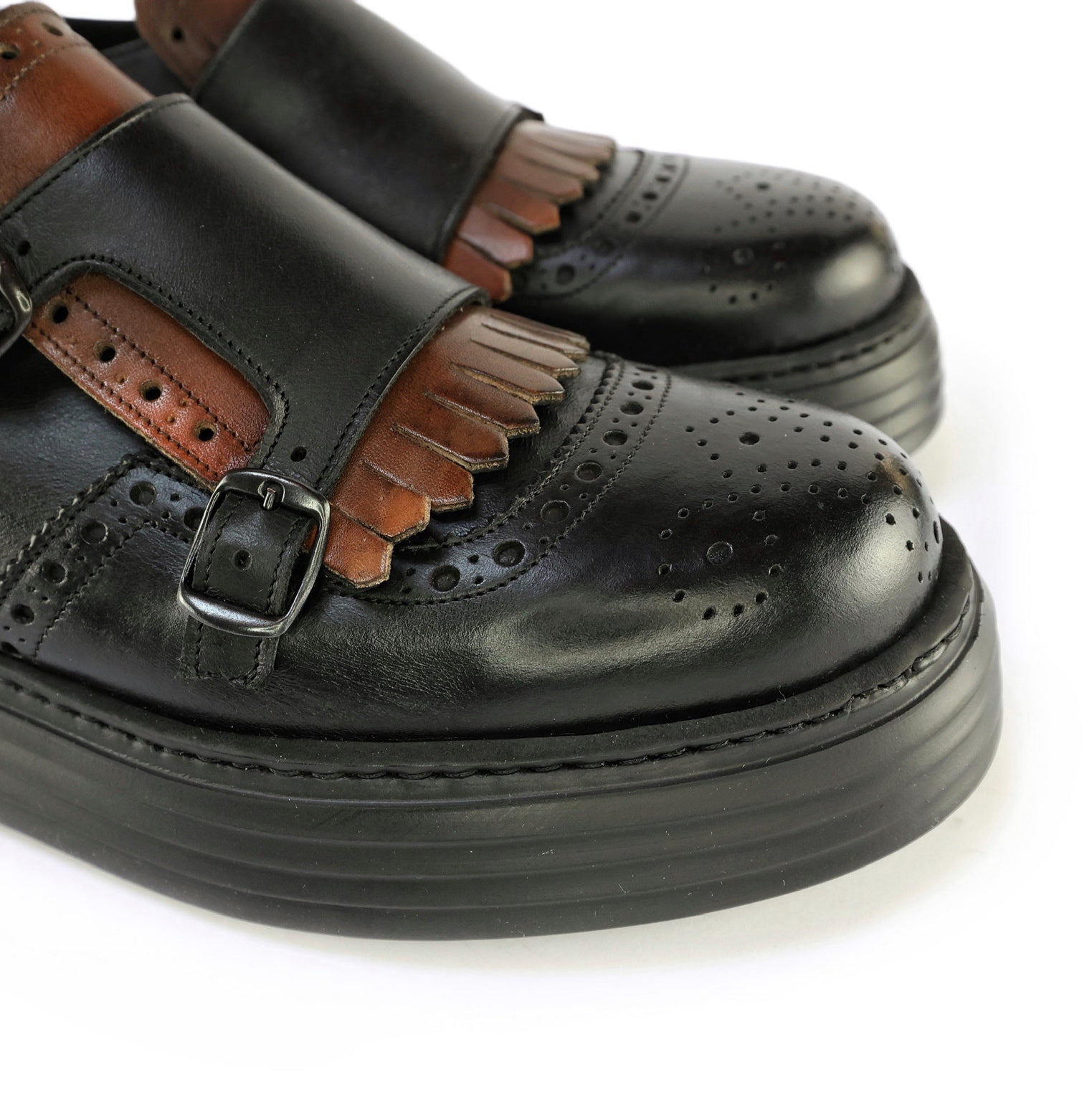 Ton Goût Premium Derby uomo nero vitello tacco 3 cm