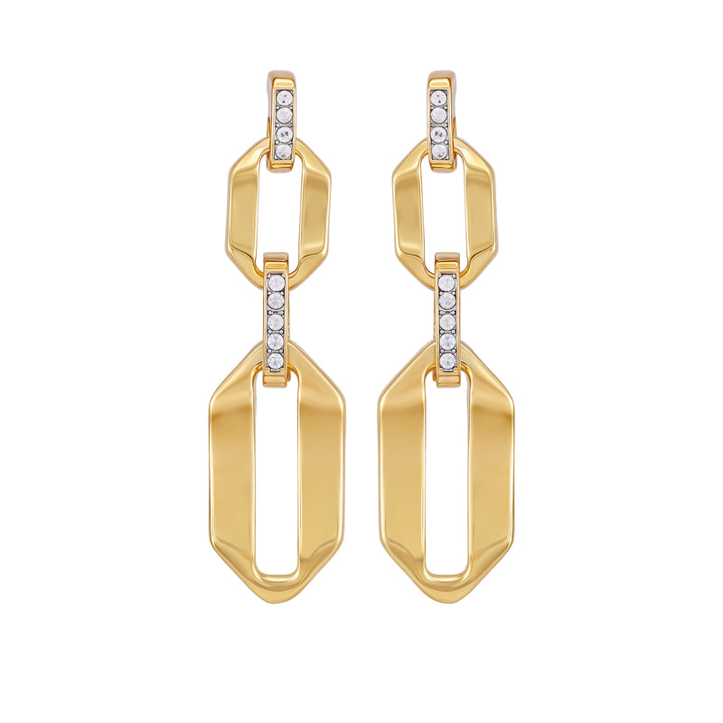Vince Camuto orecchini donna gold goccia link cristalli