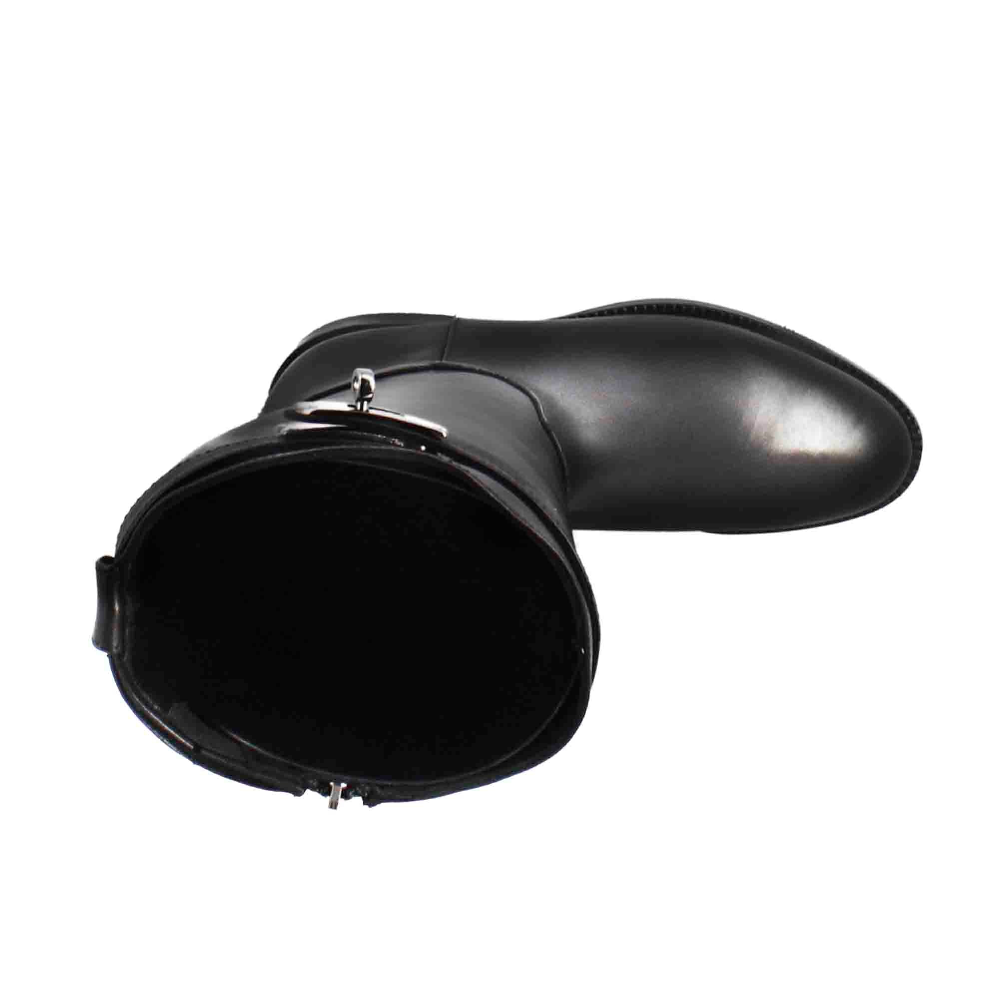 Leonardo Stivali Donna stivale pelle nero tacco basso 3 cm