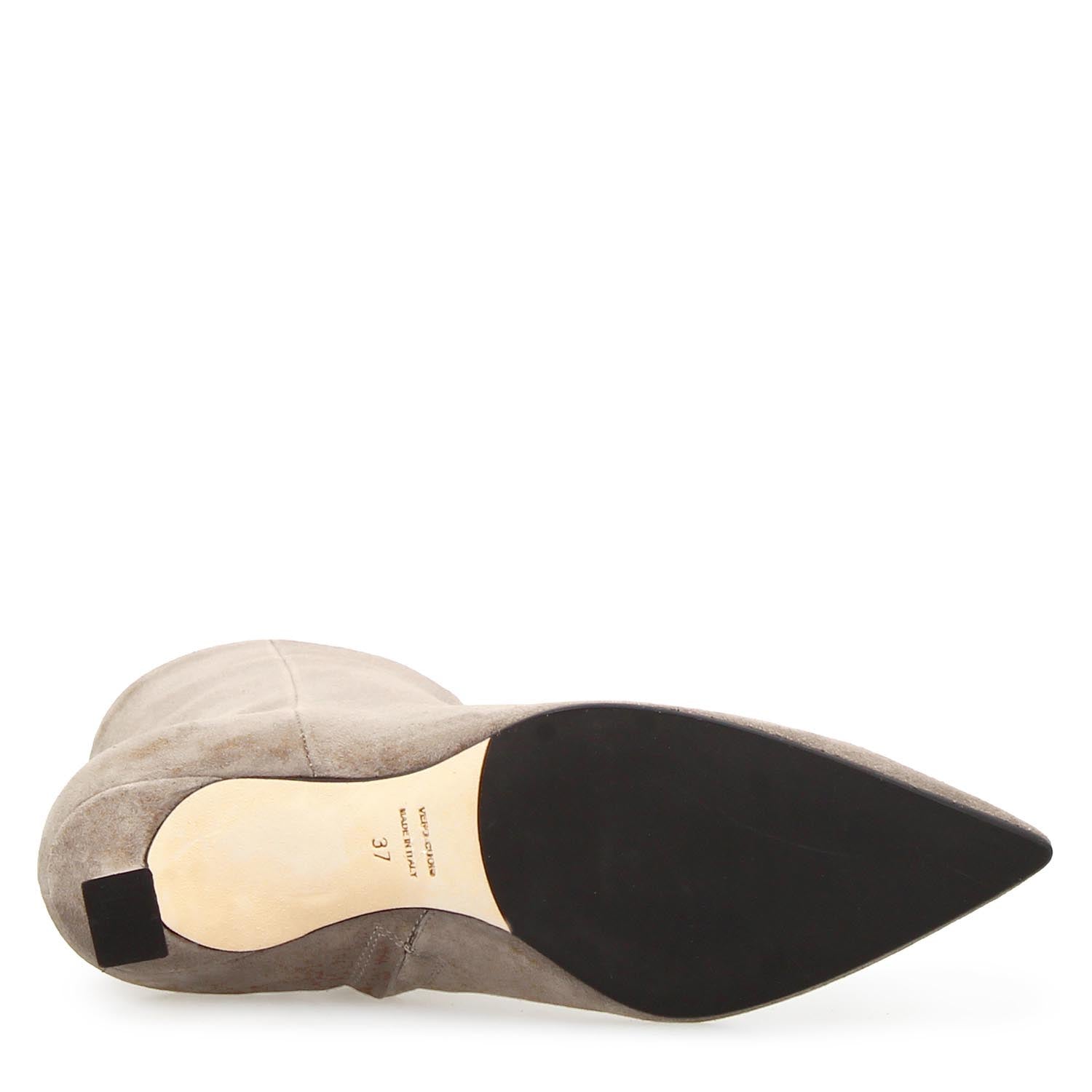 Leonardo Shoes Gioconda Stivaletti Camoscio Grigio Tacco 5