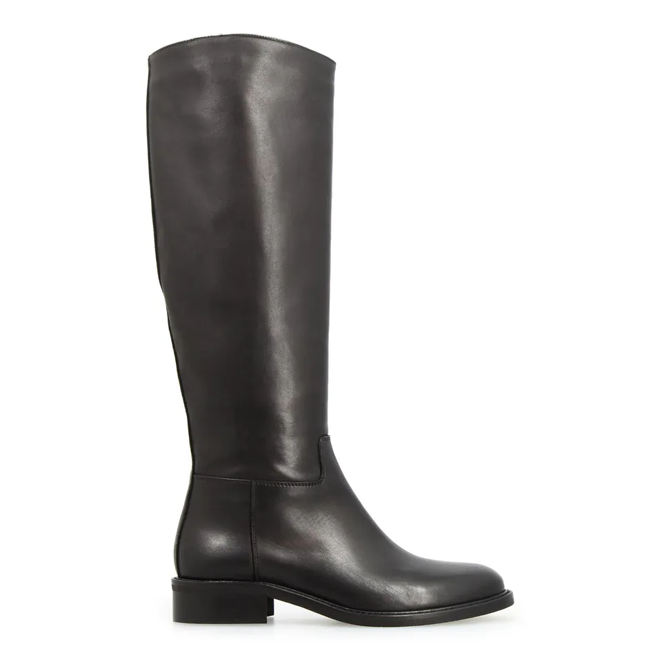 Leonardo Shoes Stivali Donna Palatina L stivali nero pelle tacco basso