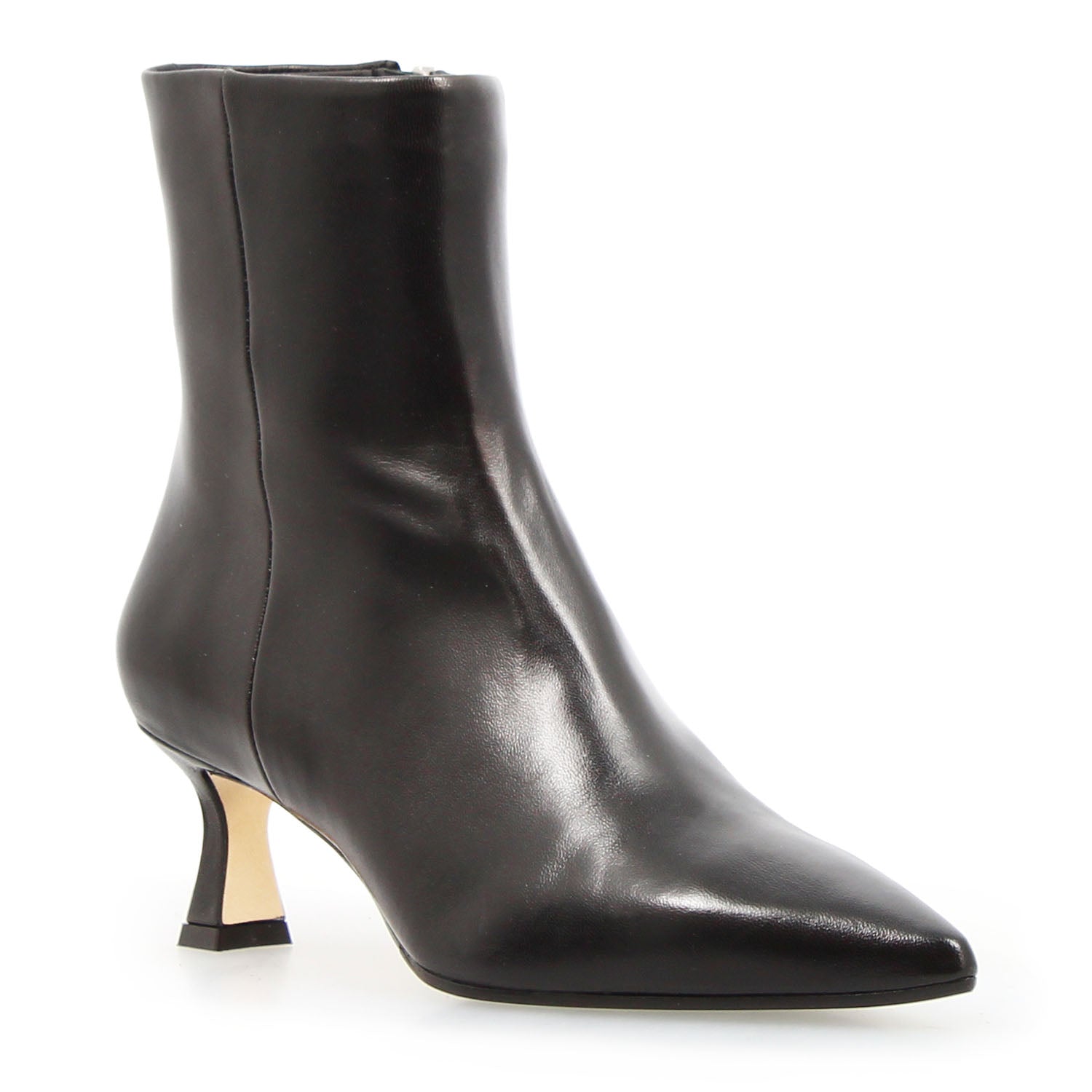 Leonardo Shoes Gioconda stivaletto donna pelle nera tacco 5 cm