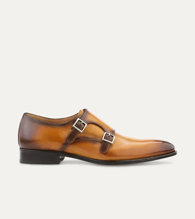 Ace Marks Kurt Monk Strap Uomo Bourbon Pelle