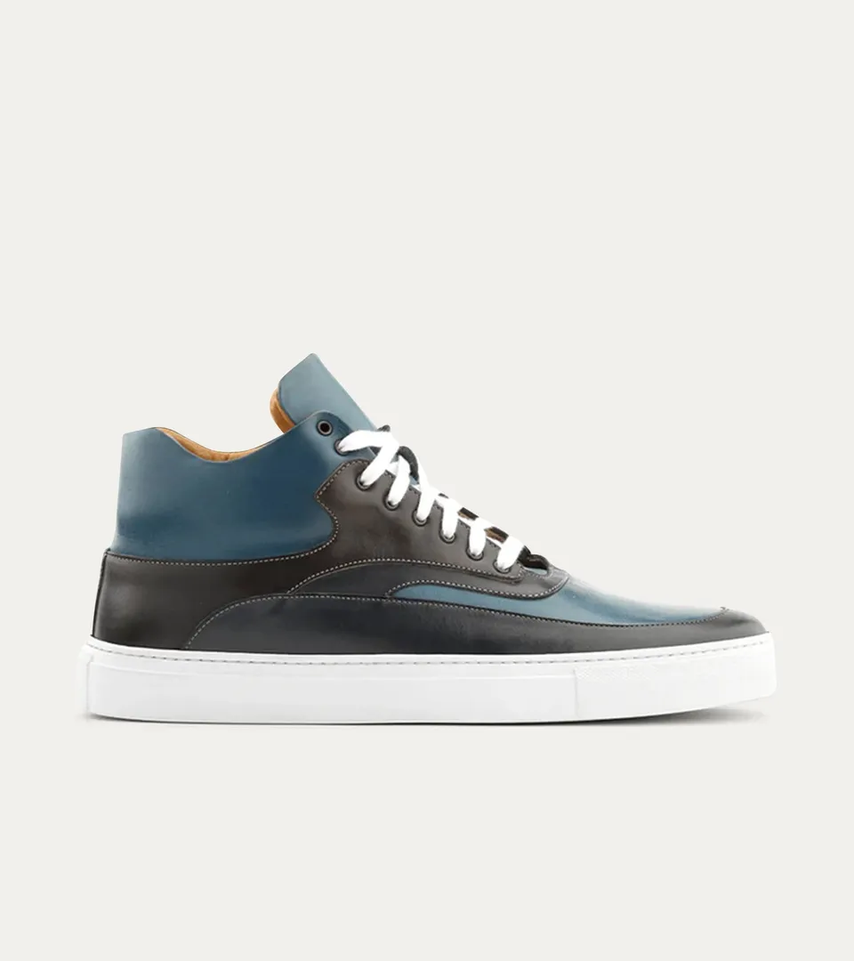 Ace Marks Maximo Sneakers Alte Uomo Blu Pelle