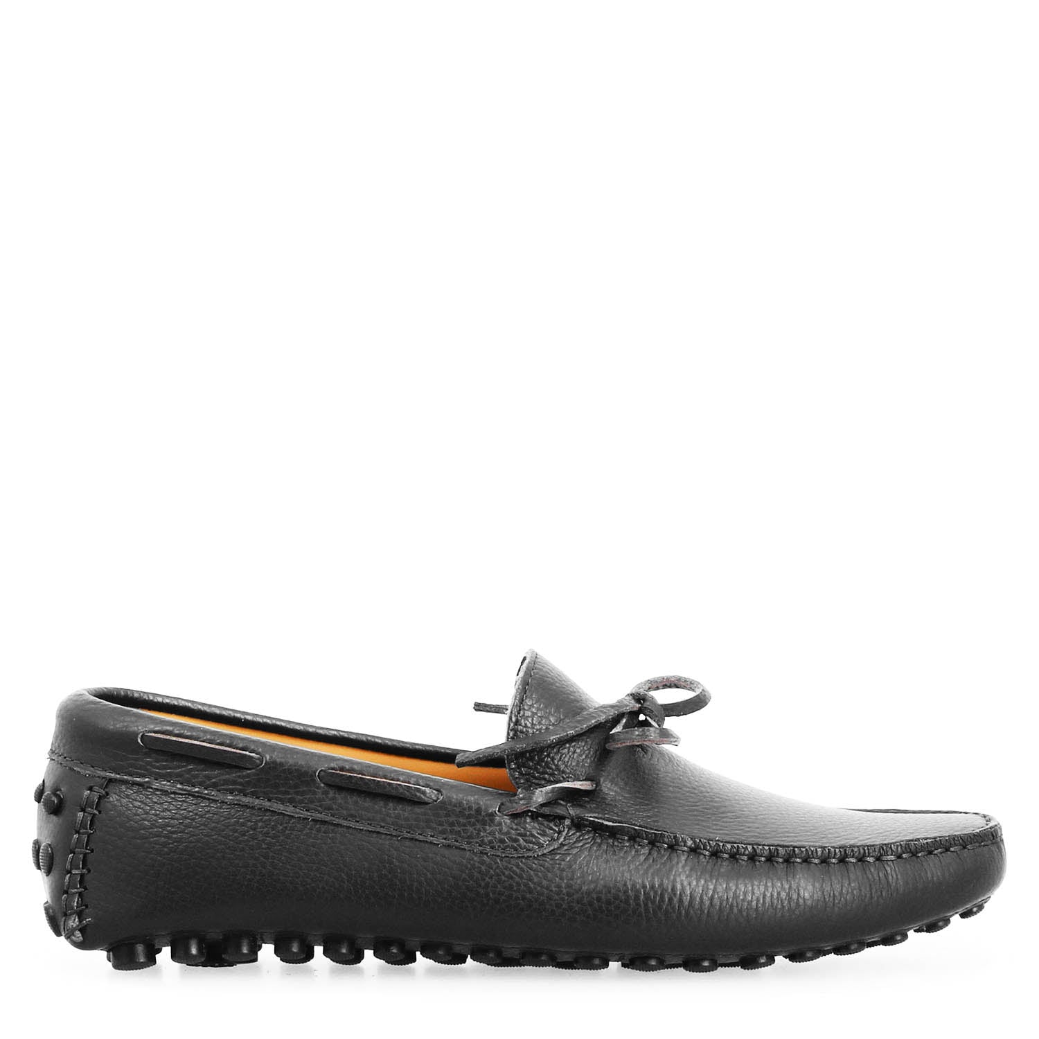 Leonardo Shoes Mocassini Uomo Dario Pelle Nera Driver