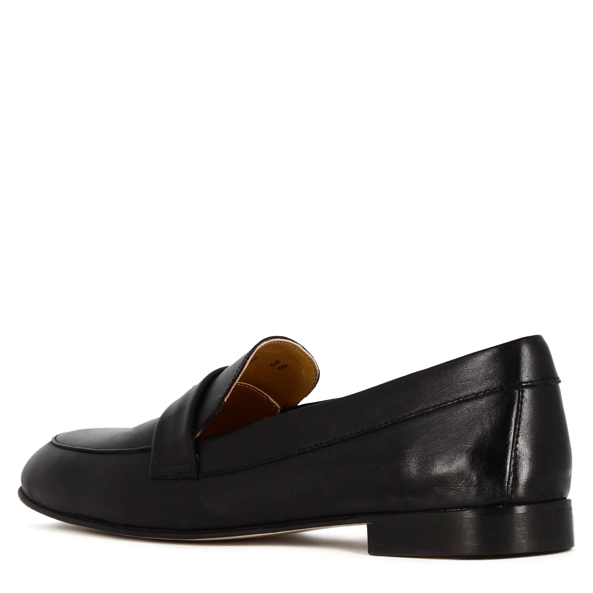 Leonardo Shoes Mocassini Donna nero classico pelle suola cuoio