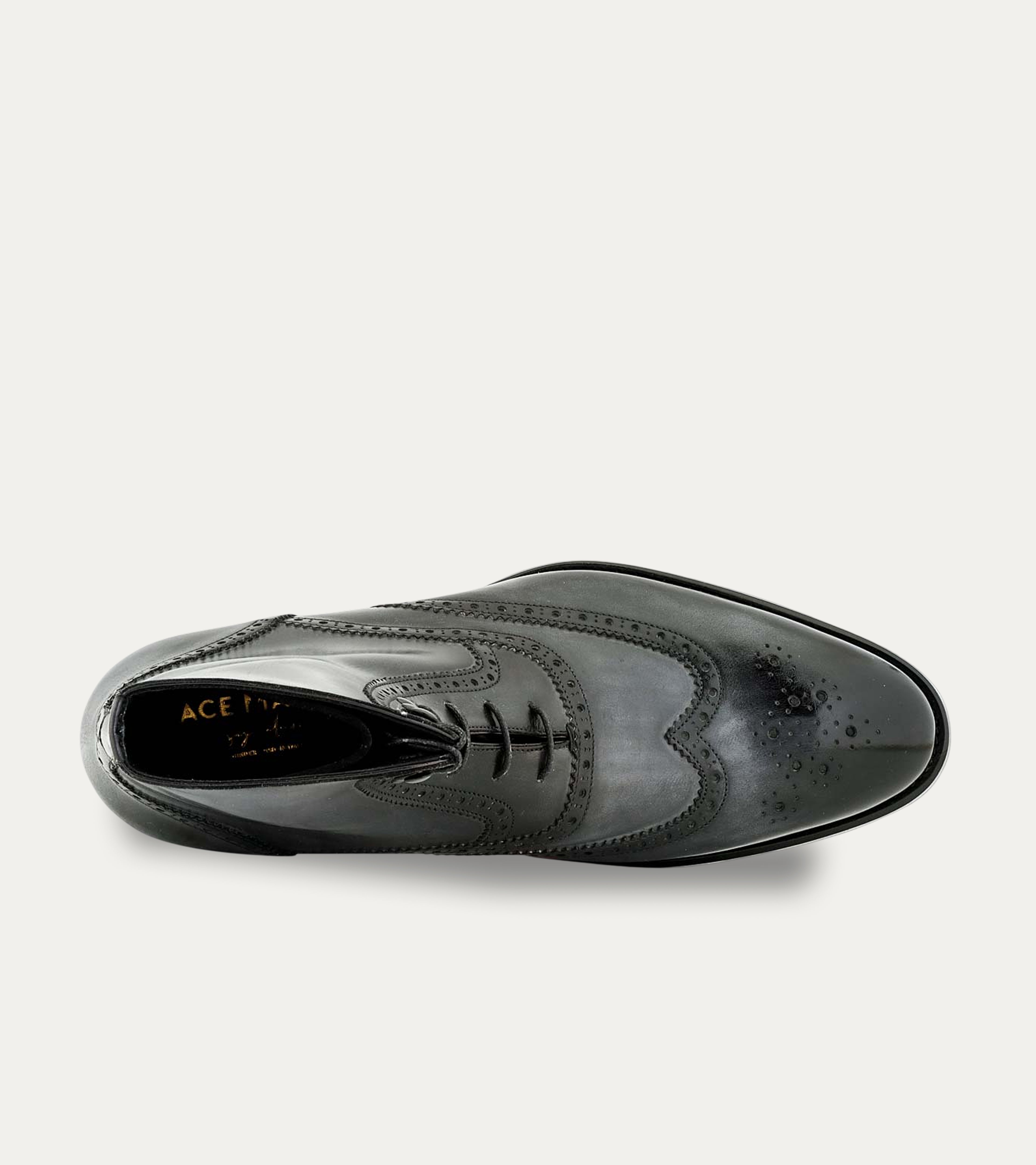 Ace Marks Fin Grey Signature Stivali Combat Grigi Pelle