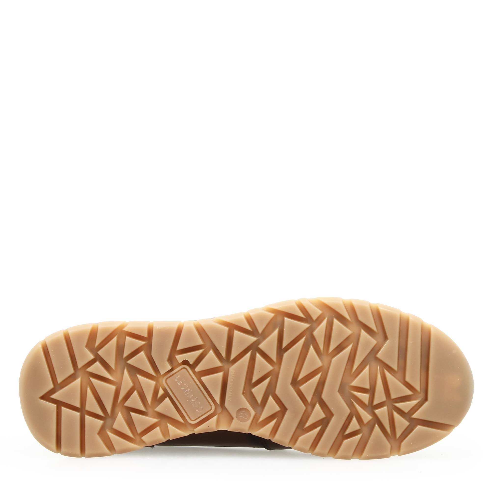 Leonardo Ateneo Sneakers Uomo Pelle Marrone Chiaro Sfumato
