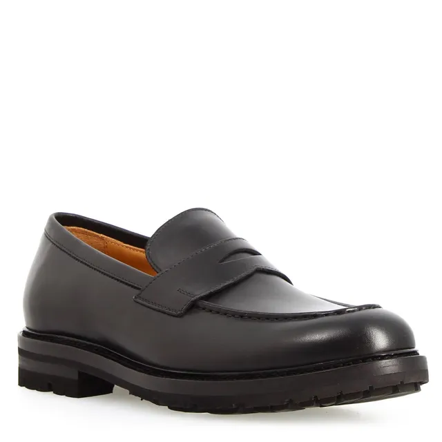 Leonardo Shoes Dioniso Mocassino Uomo Nero Pelle Vegetale