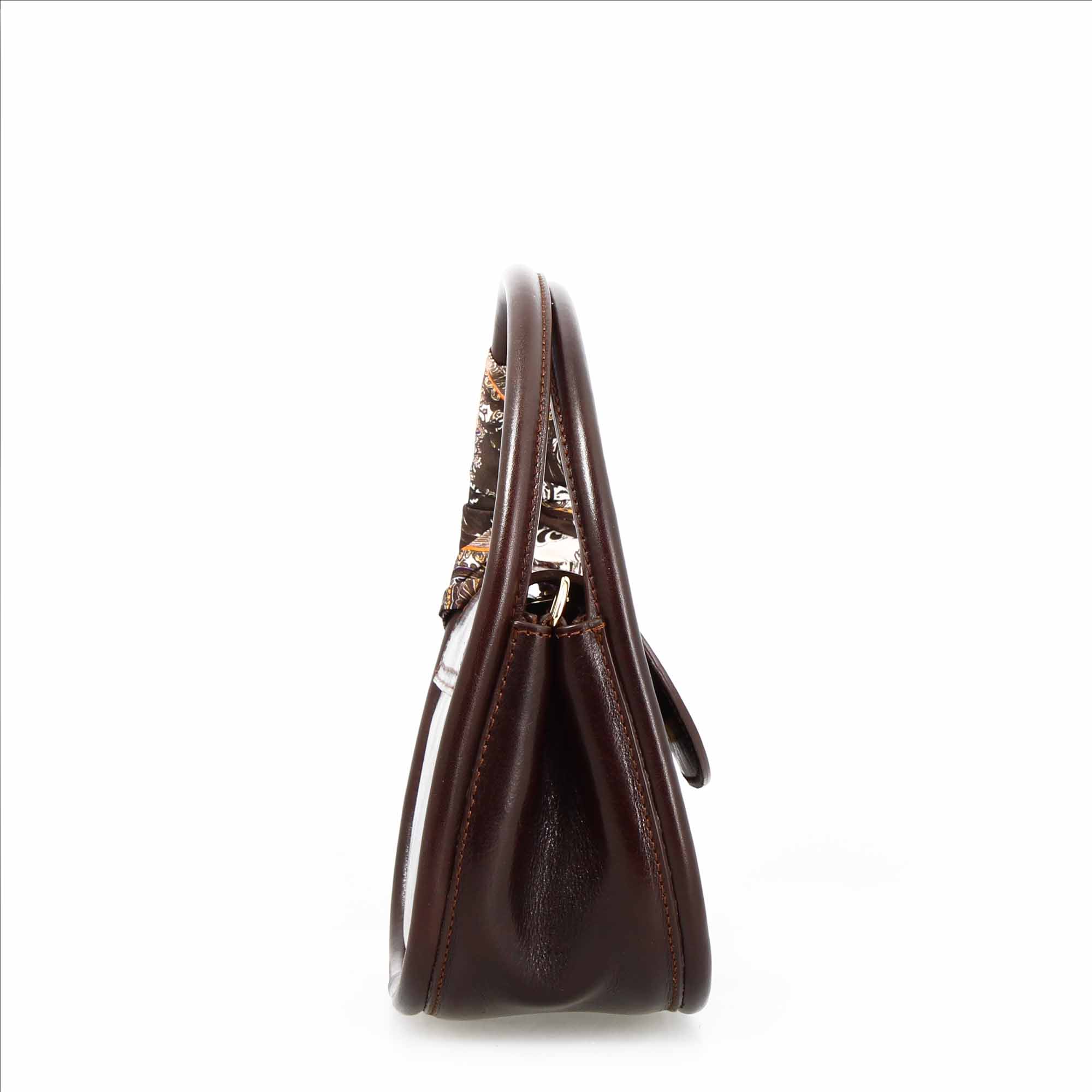 Leonardo Shoes Caterina borsa pelle marrone scuro 22 cm