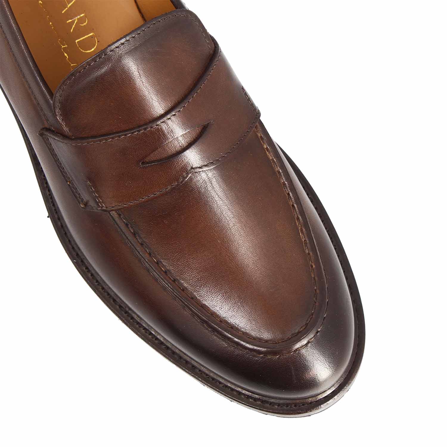 Leonardo Shoes Dioniso Marrone Scuro Mocassini Uomo Pelle