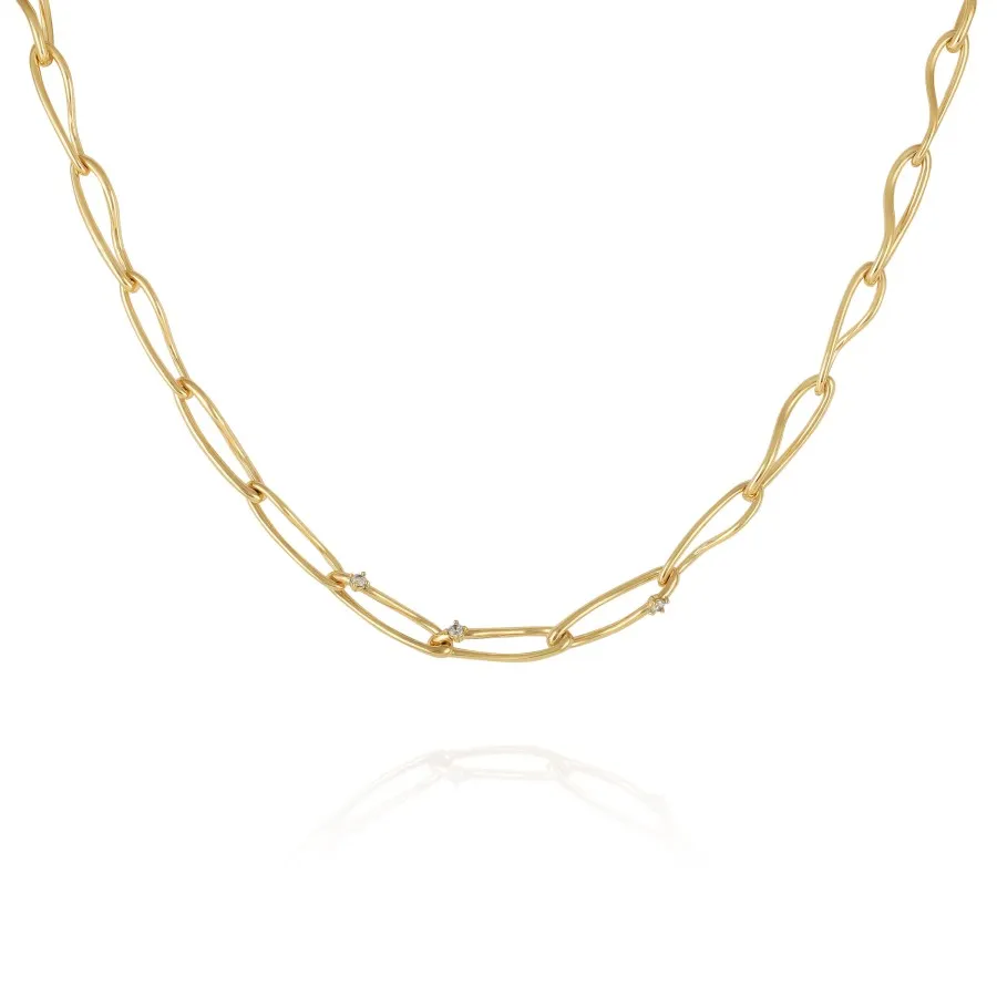Vince Camuto Collana Catena Maglie Intrecciate Color Oro Donna