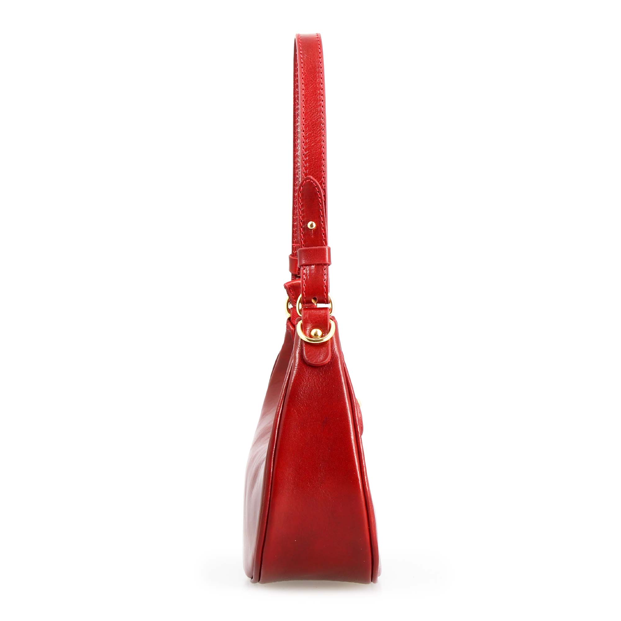 Leonardo Shoes Jane borsa pelle rossa doppia chiusura