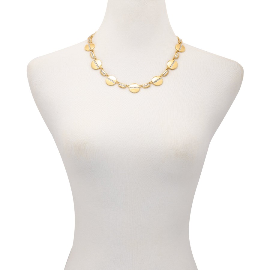 Vince Camuto collana multi-moneta pavé oro con ciondoli