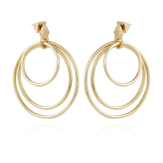 Vince Camuto orecchini pendenti triplo cerchio oro