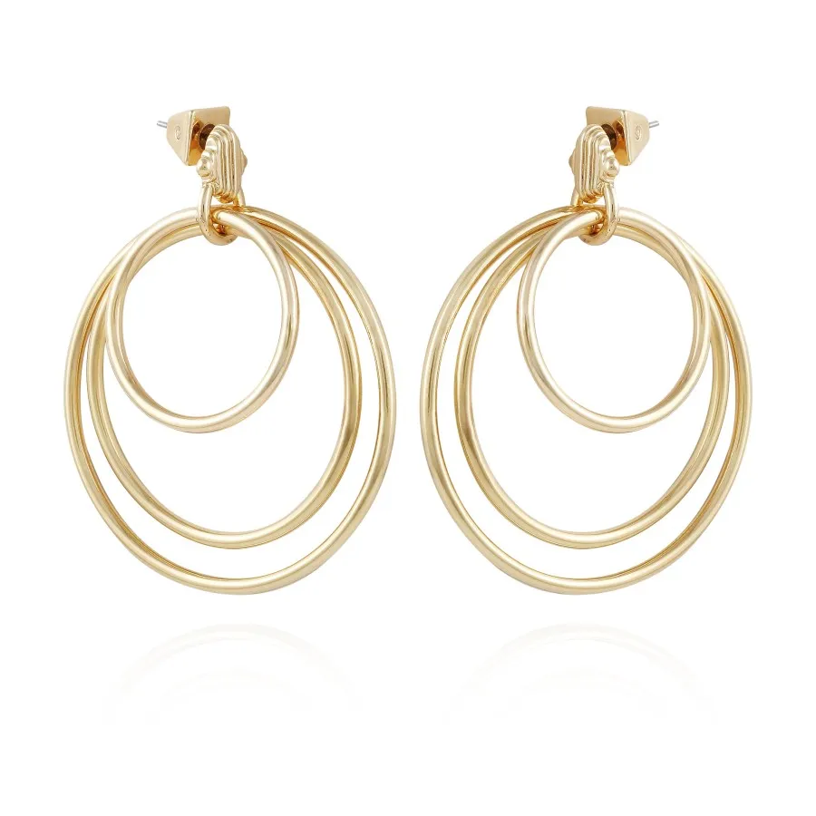 Vince Camuto orecchini pendenti triplo cerchio oro