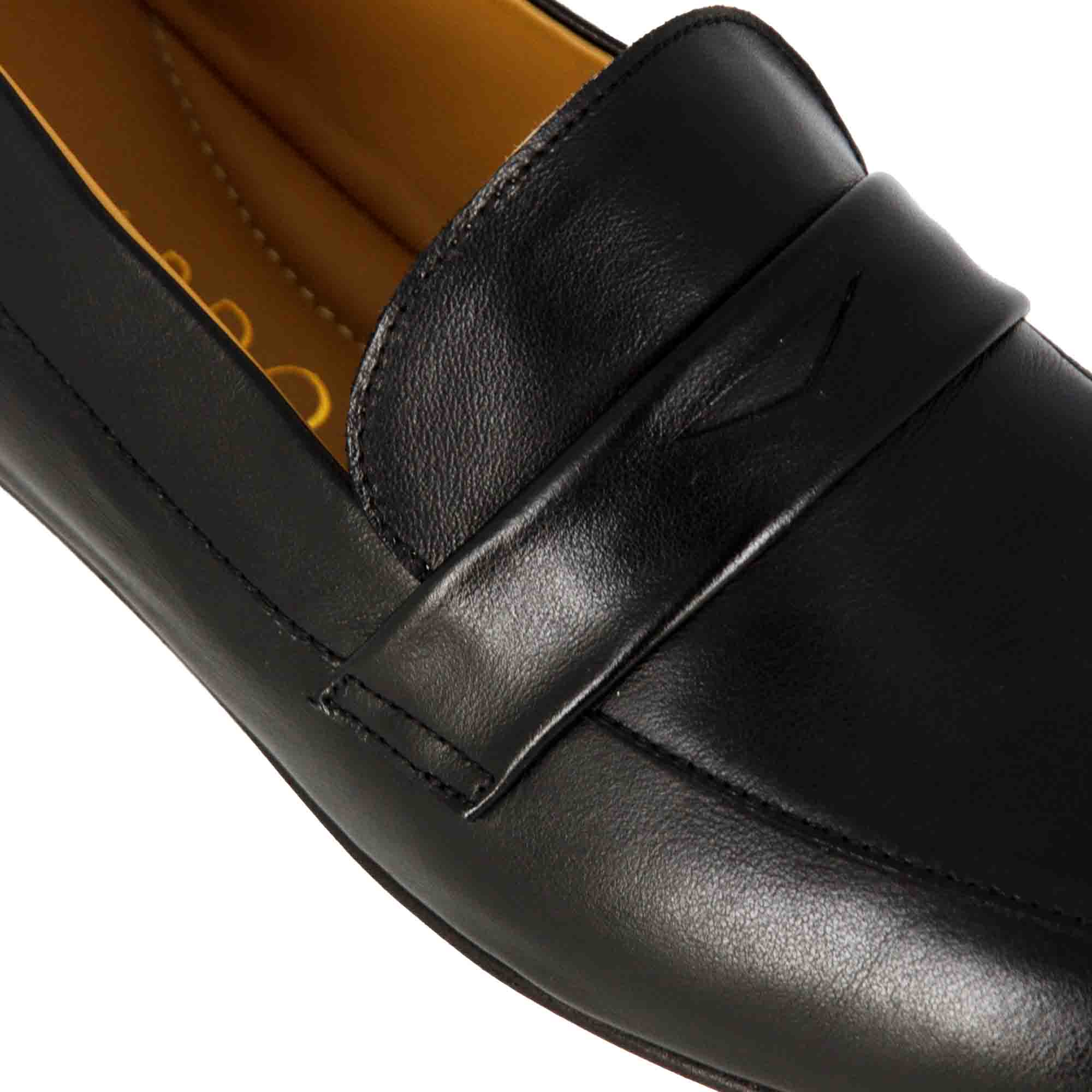 Leonardo Shoes Mocassini Donna nero classico pelle suola cuoio