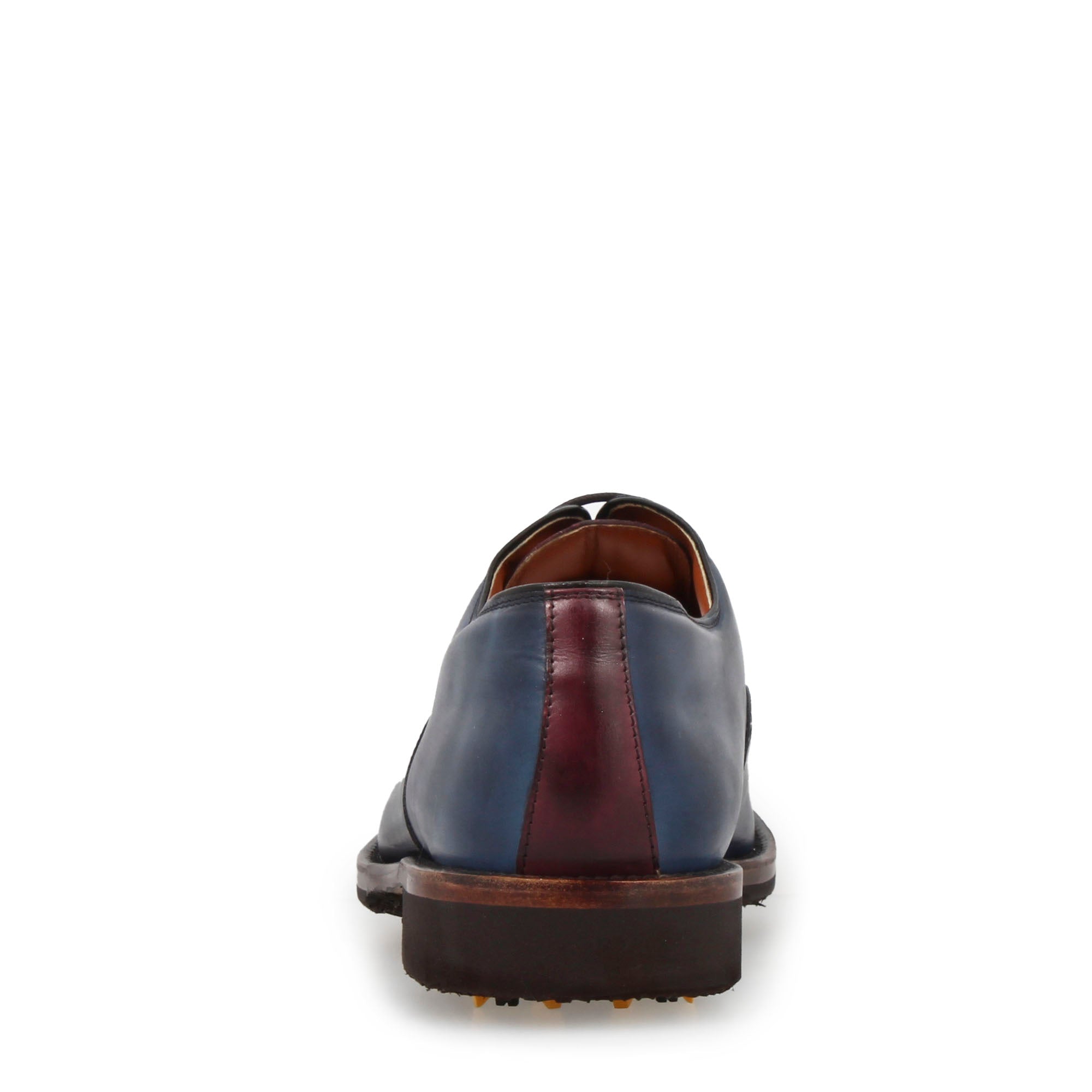Leonardo Shoes Golf Scarpe da Golf Pelle Blu Bordeaux