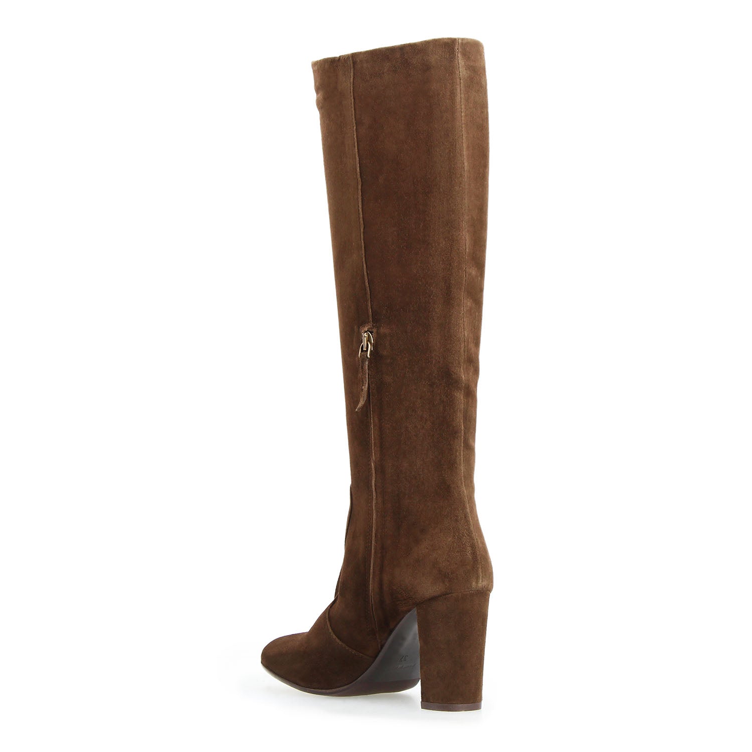 Leonardo Shoes Signoria Stivale Donna Camoscio Marrone Scuro