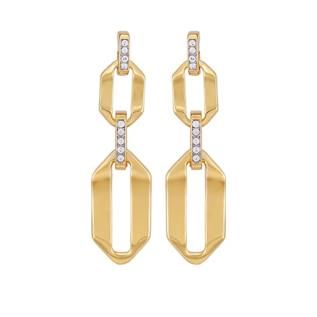 Vince Camuto orecchini donna gold goccia link cristalli