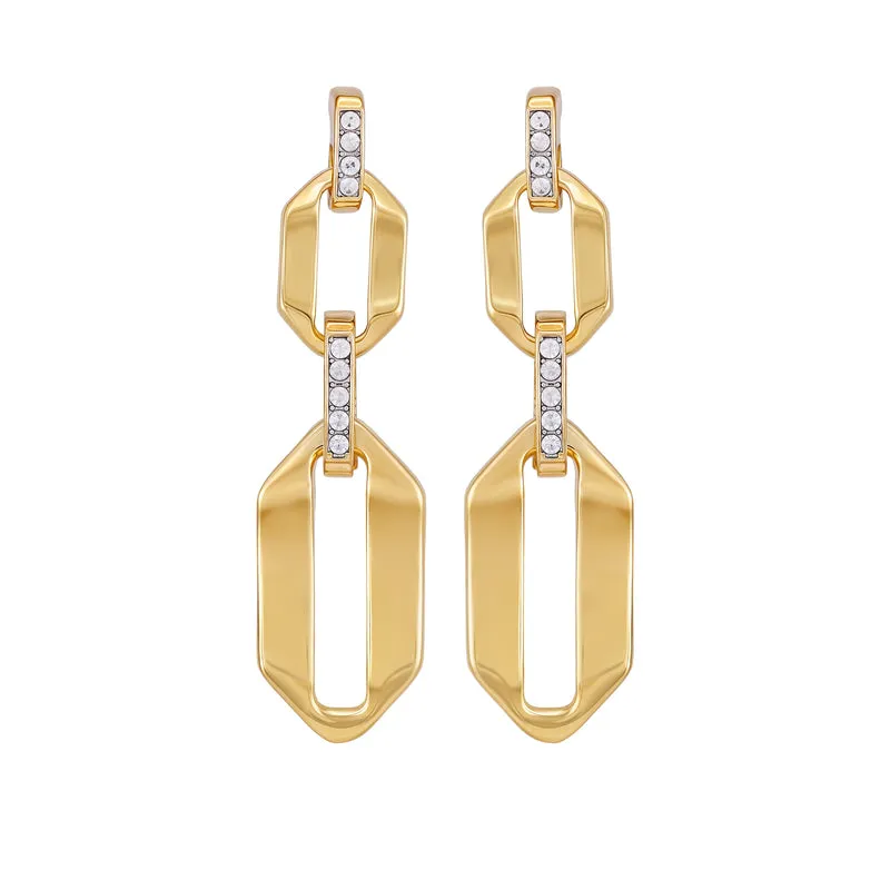 Vince Camuto orecchini donna gold goccia link cristalli