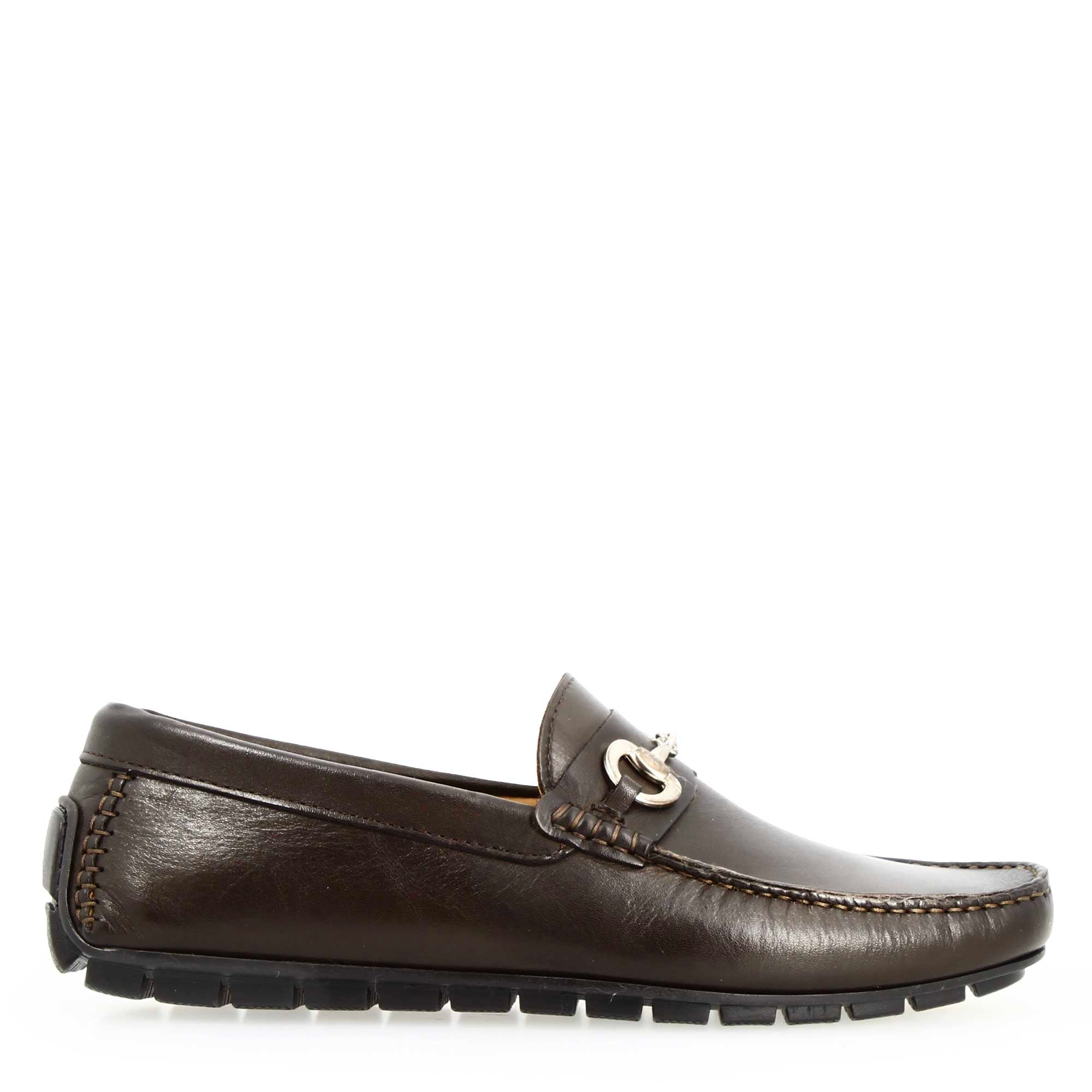 Leonardo Shoes Ulisse mocassini uomo marrone morsetto pelle
