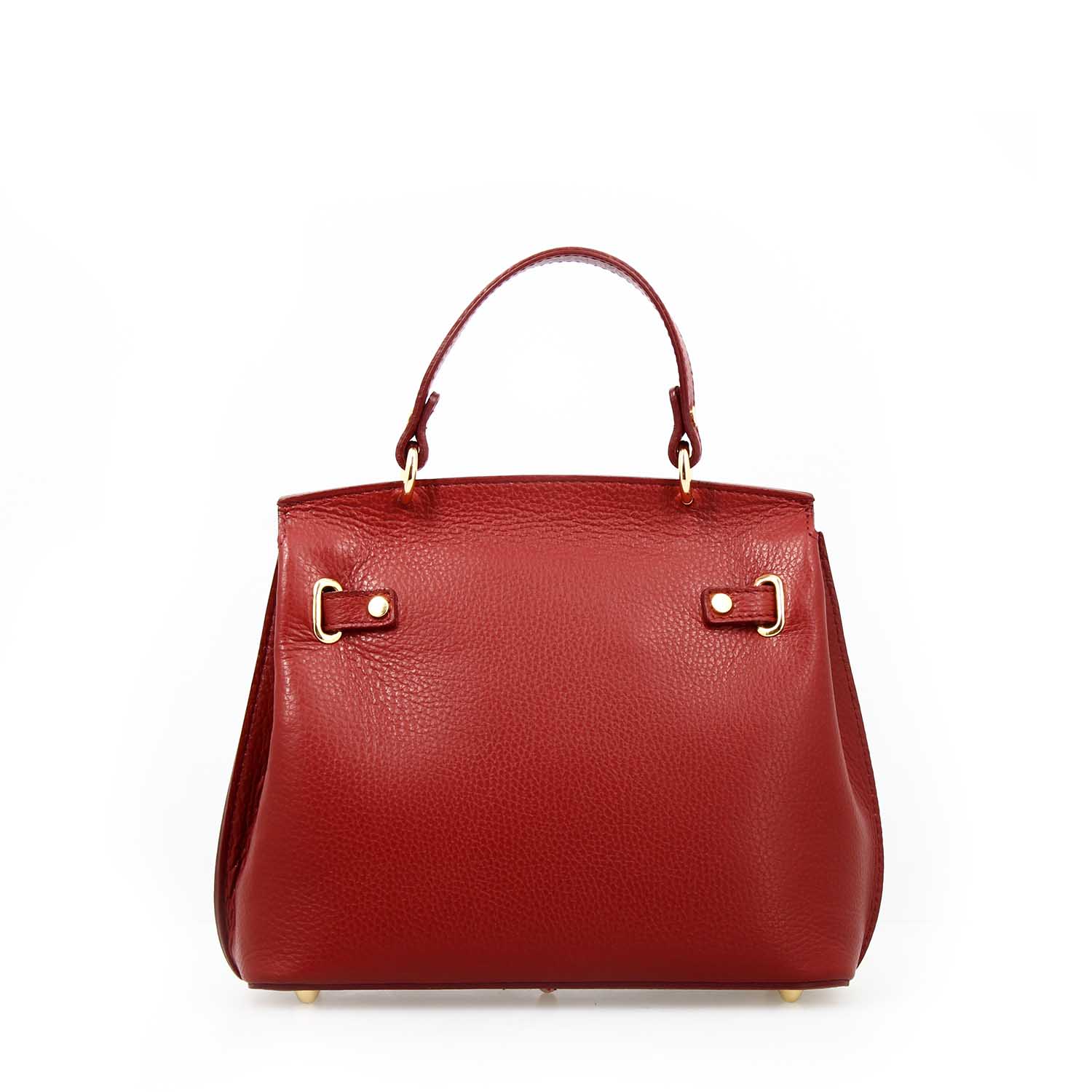 Leonardo Shoes Borse Donna Ninfea Mano Tracolla Pelle Rossa 22cm