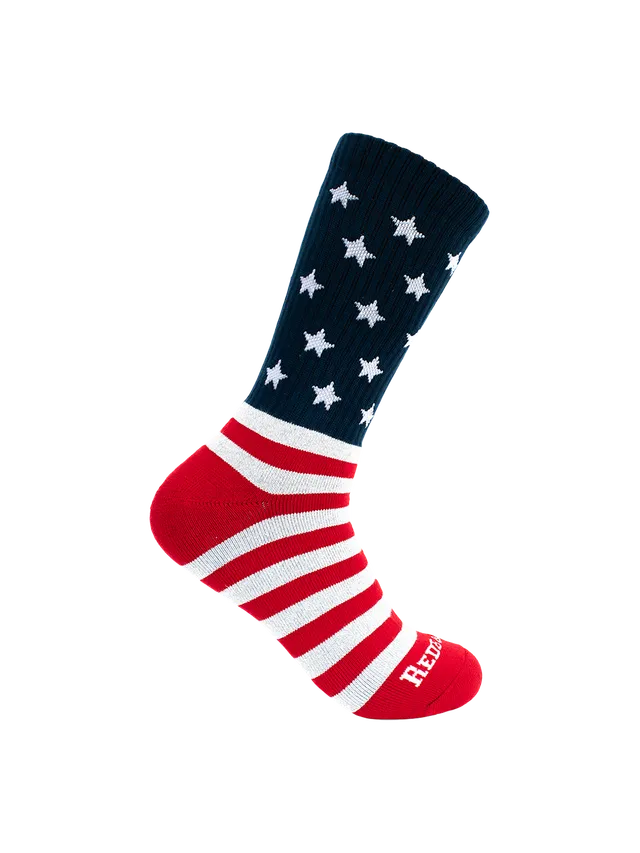 Redback Patriot calzini crew bandiera USA bambù