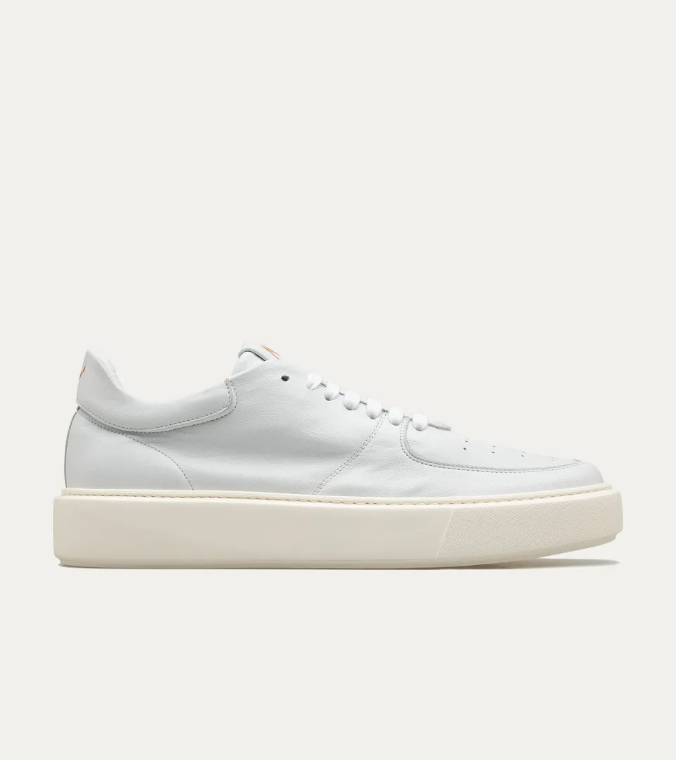 Ace Marks Kody sneakers uomo pelle bianco ghiaccio ultraleggere