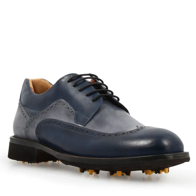 Leonardo Shoes Golf Scarpe da Golf Blu Pieno Fiore