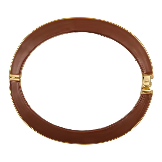 Vince Camuto bracciale cerniera marrone smalto oro