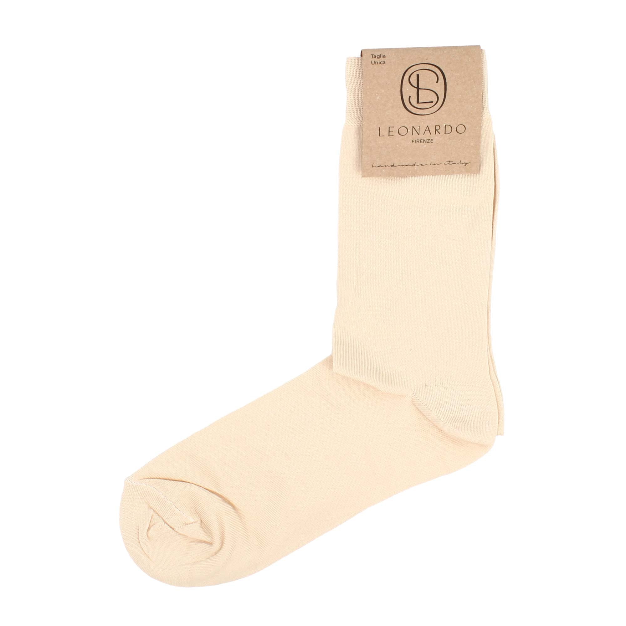 Leonardo Accessori Uomo Calzini Filo Scozia Beige