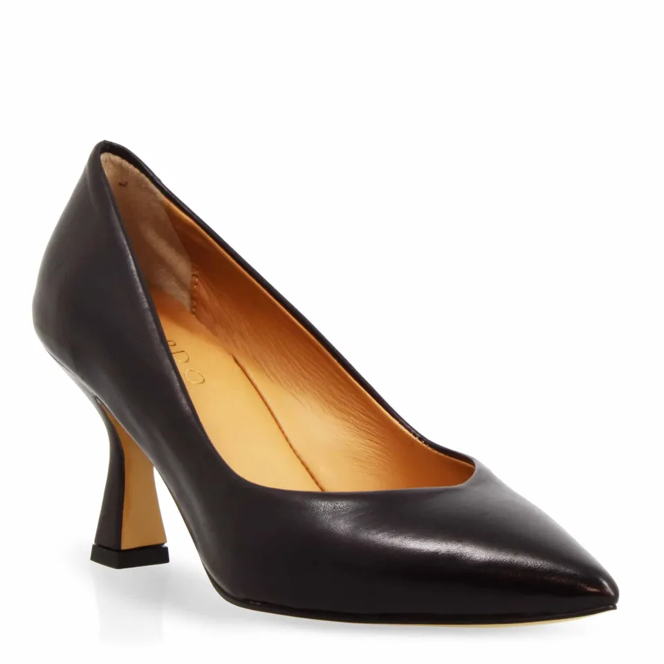 Leonardo Shoes décolleté pelle nera tacco 9 cm