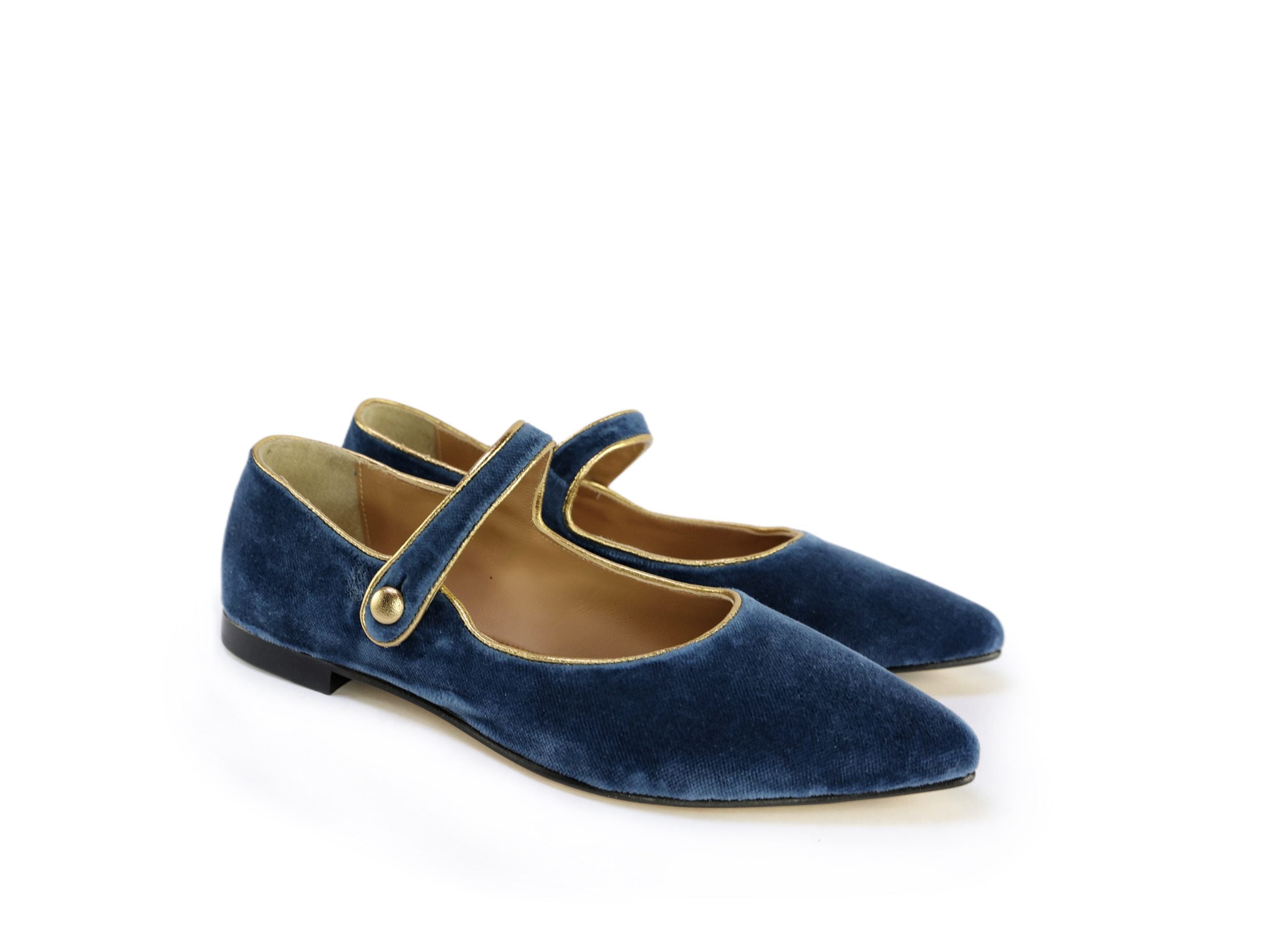 Ton Goût Mary Ballerina Donna Blu Velluto