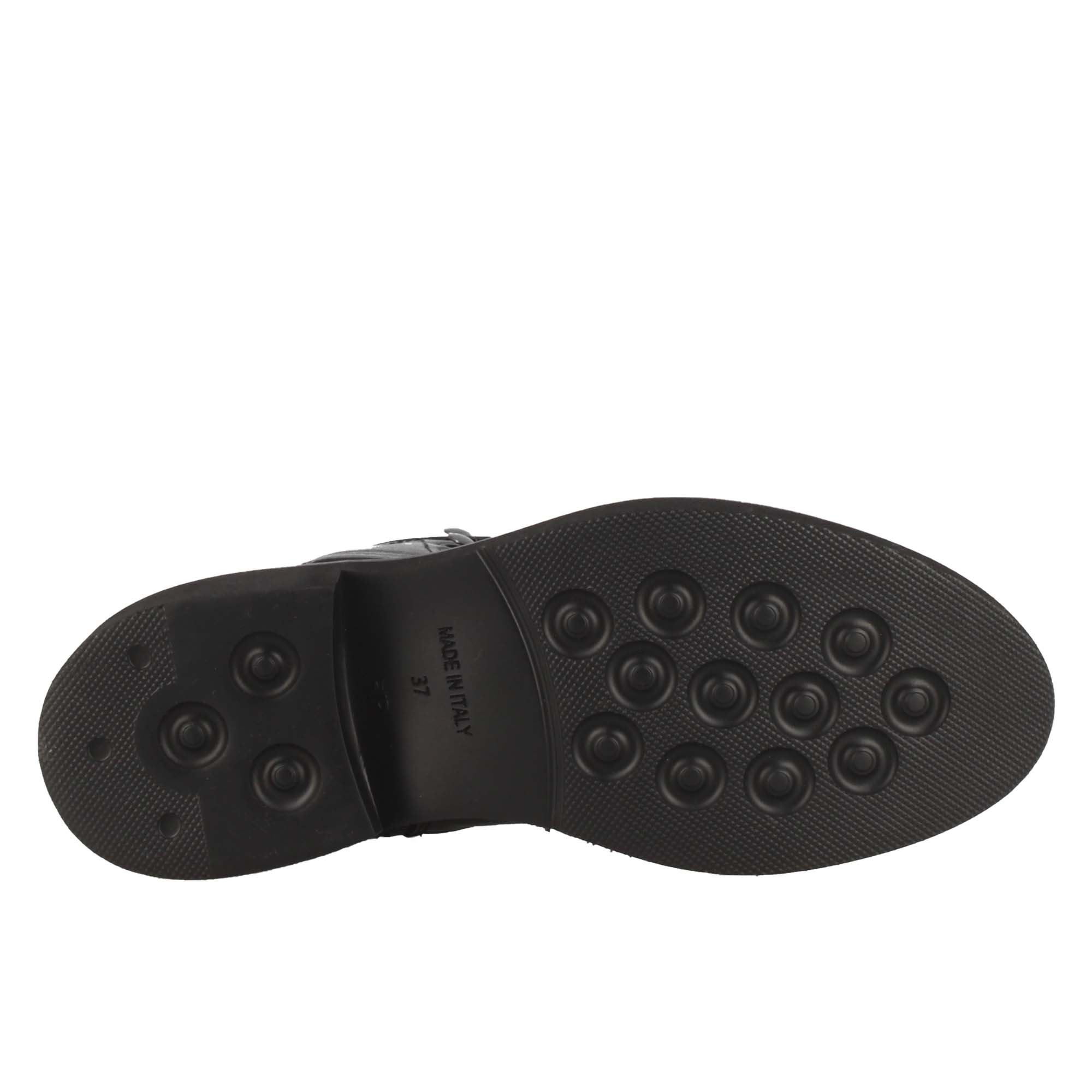 Leonardo Shoes Stivali Donna anfibio pelle nero lacci
