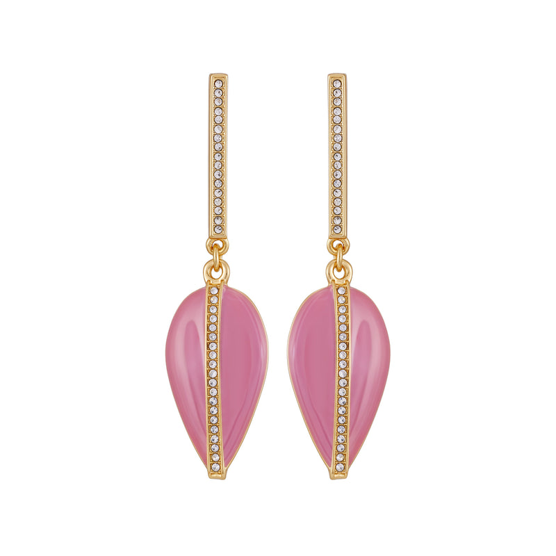 Vince Camuto Tono Oro Orecchini Goccia Smalto Rosa