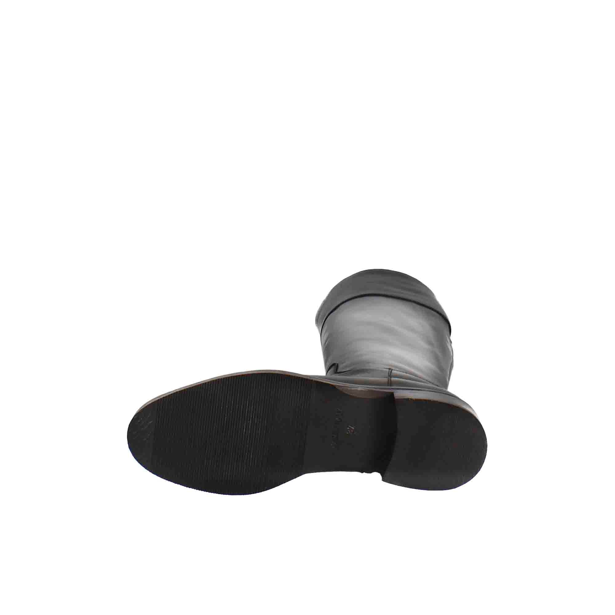Leonardo Shoes Stivali Donna ginocchio verde nero tacco 3 cm