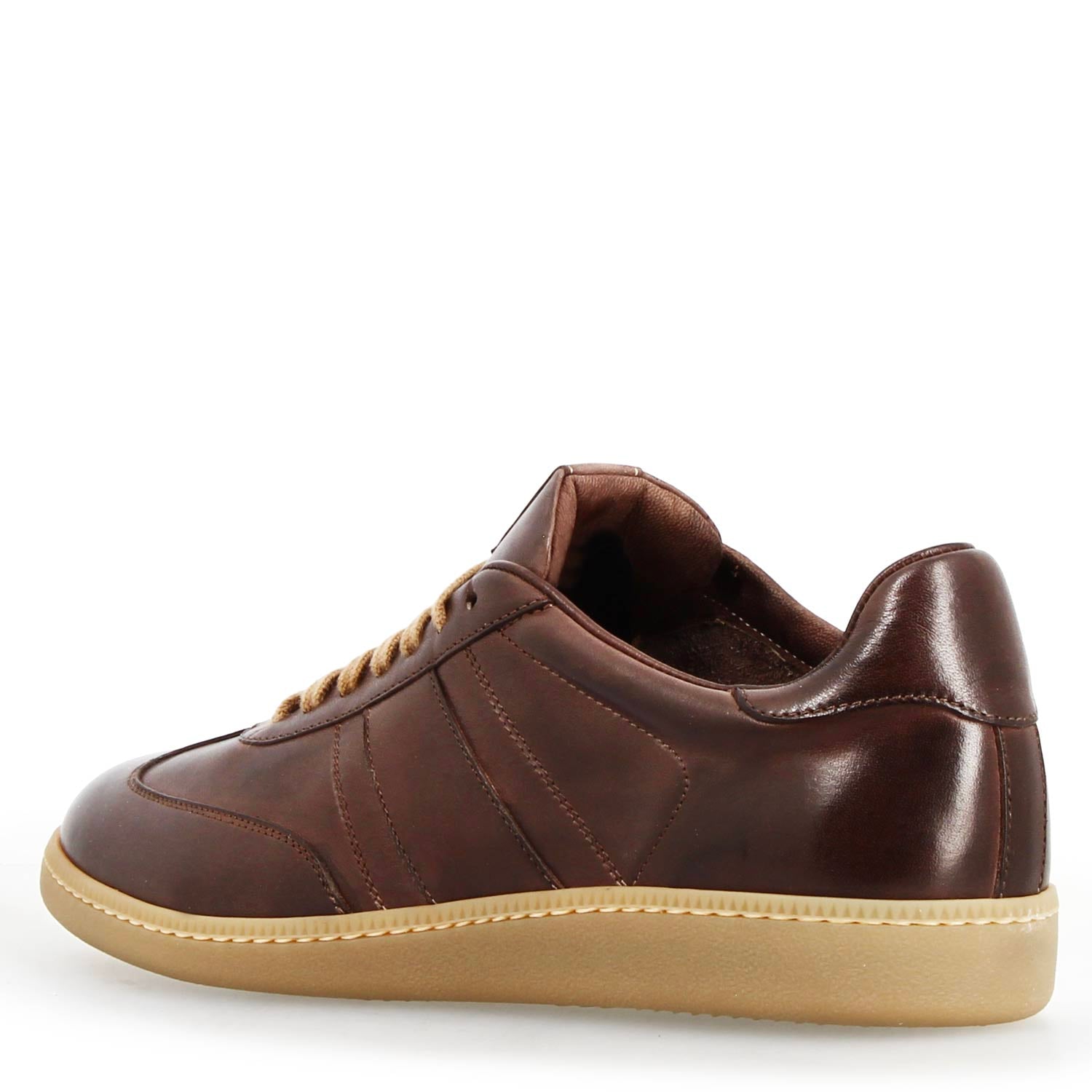 Leonardo Shoes Bizantino Sneakers Uomo Pelle Marrone Scuro Lacci