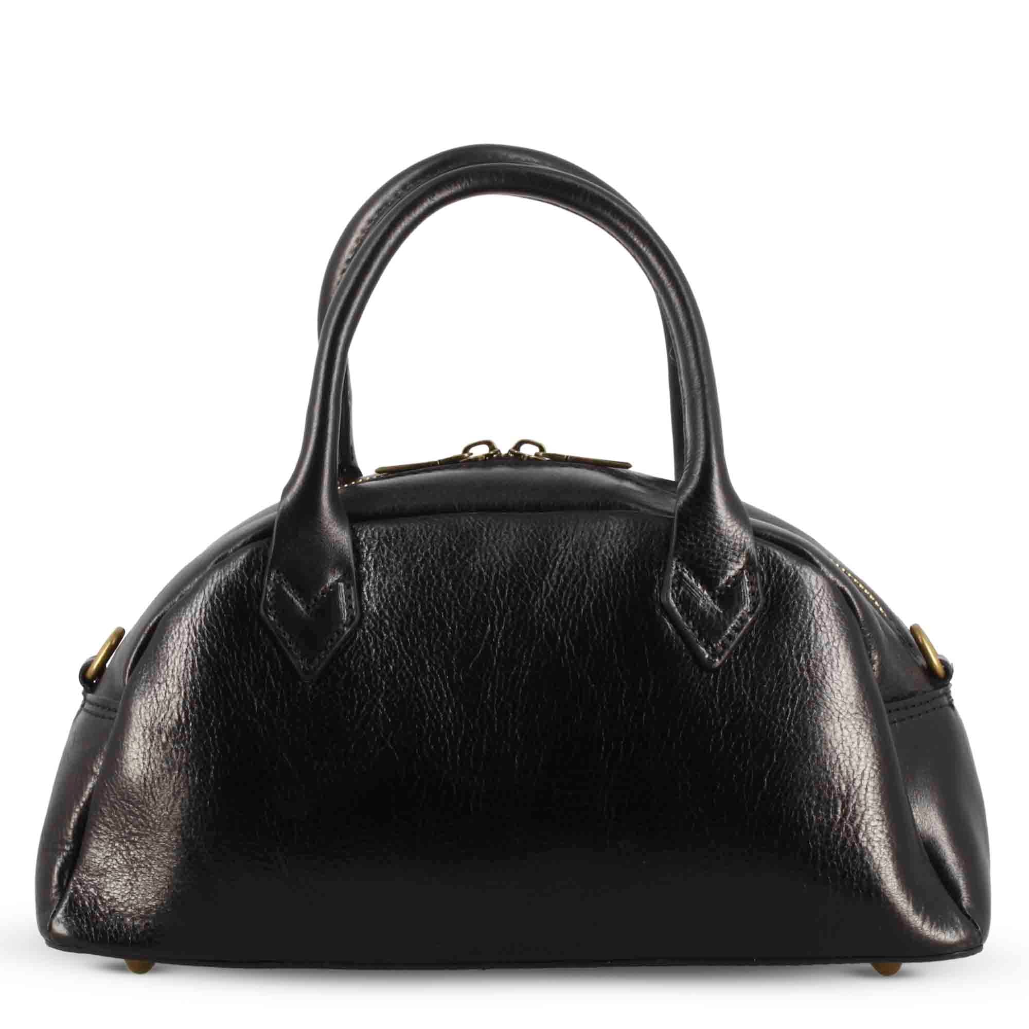 Leonardo Shoes Tulia Borsa Donna Nero in Pelle