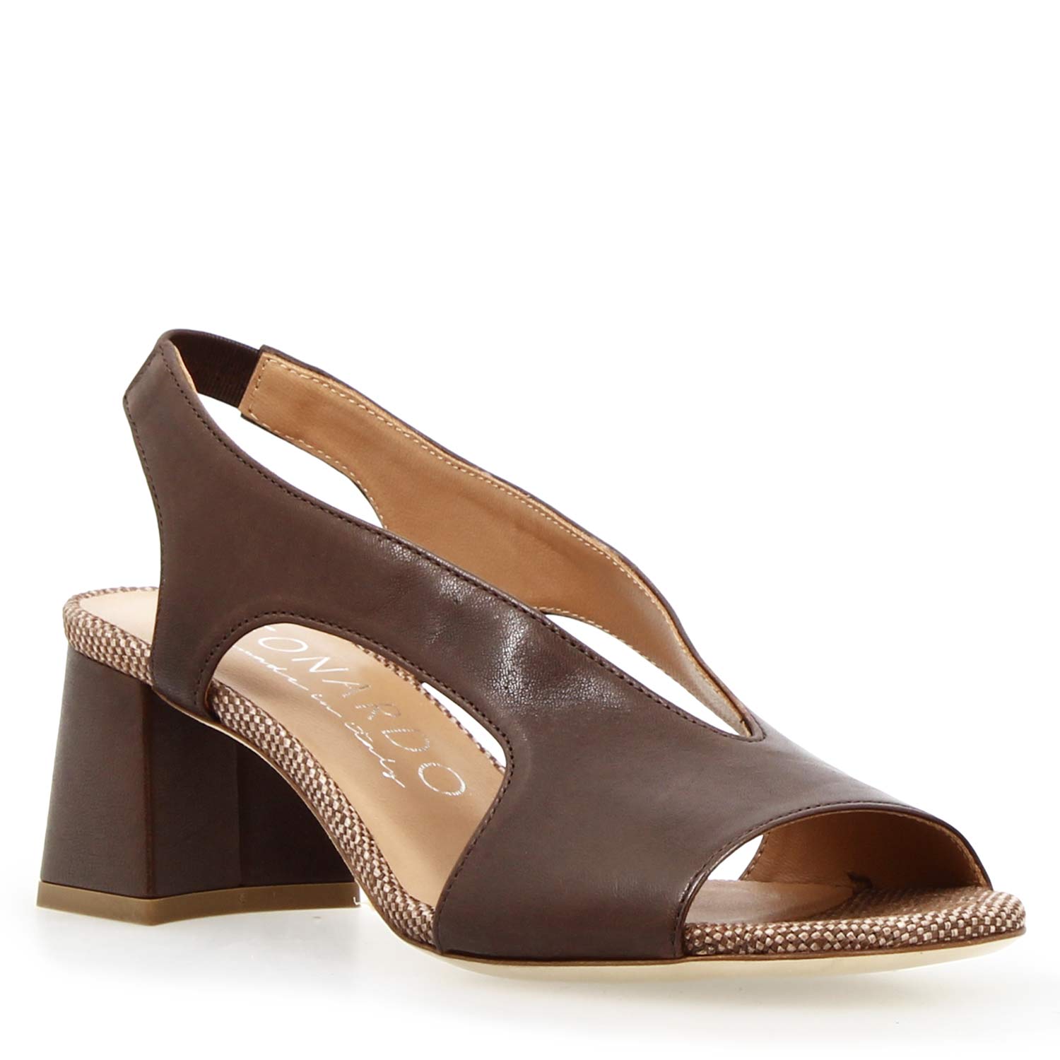 Leonardo Shoes Flavia Sandali Donna Pelle Marrone Scuro
