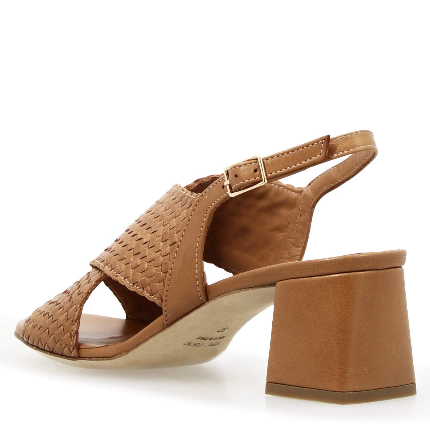 Leonardo Shoes Demetra Sandali Donna Marrone Tacco 5 cm