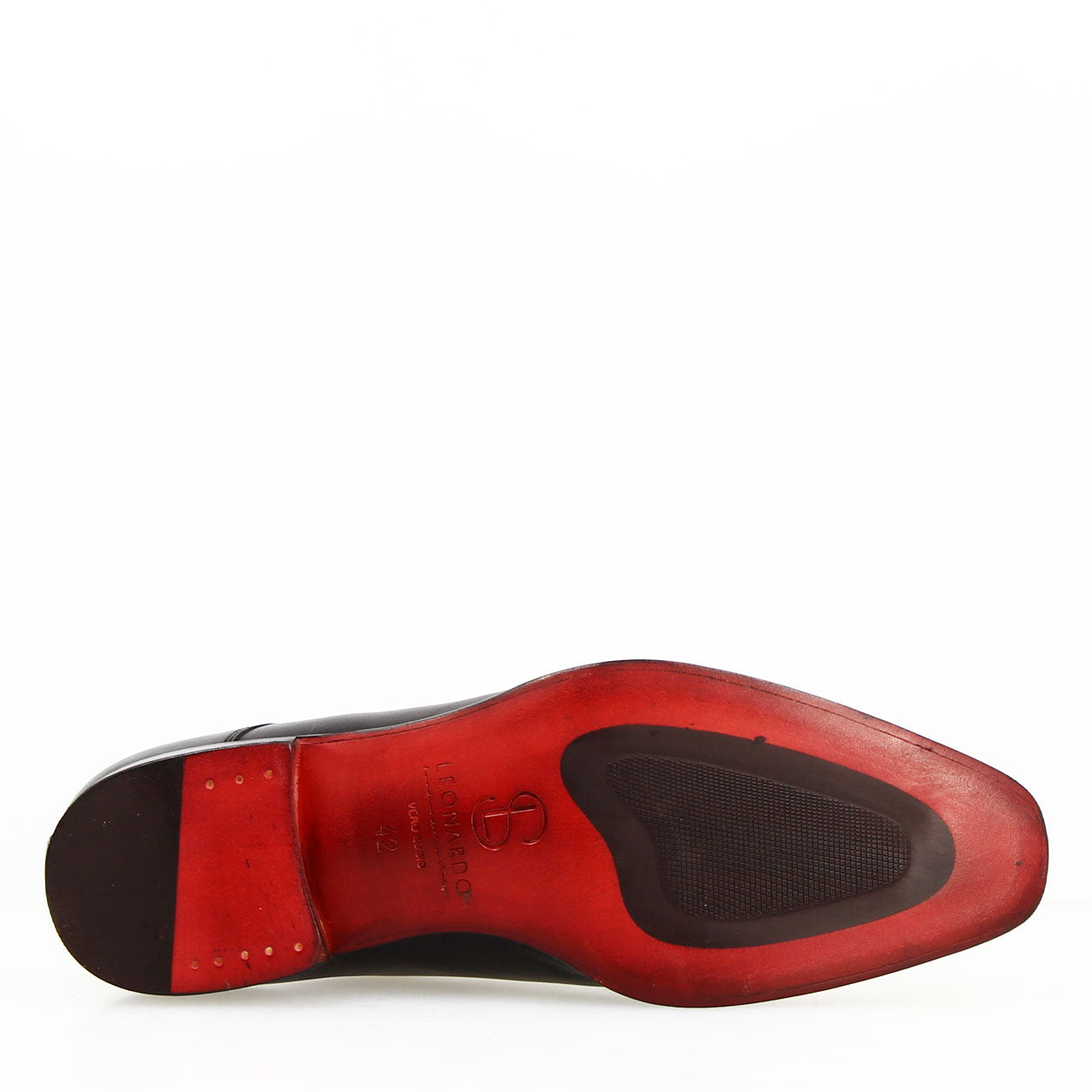 Leonardo Shoes Orazio Nero Francesina Doppia Fibbia Pelle