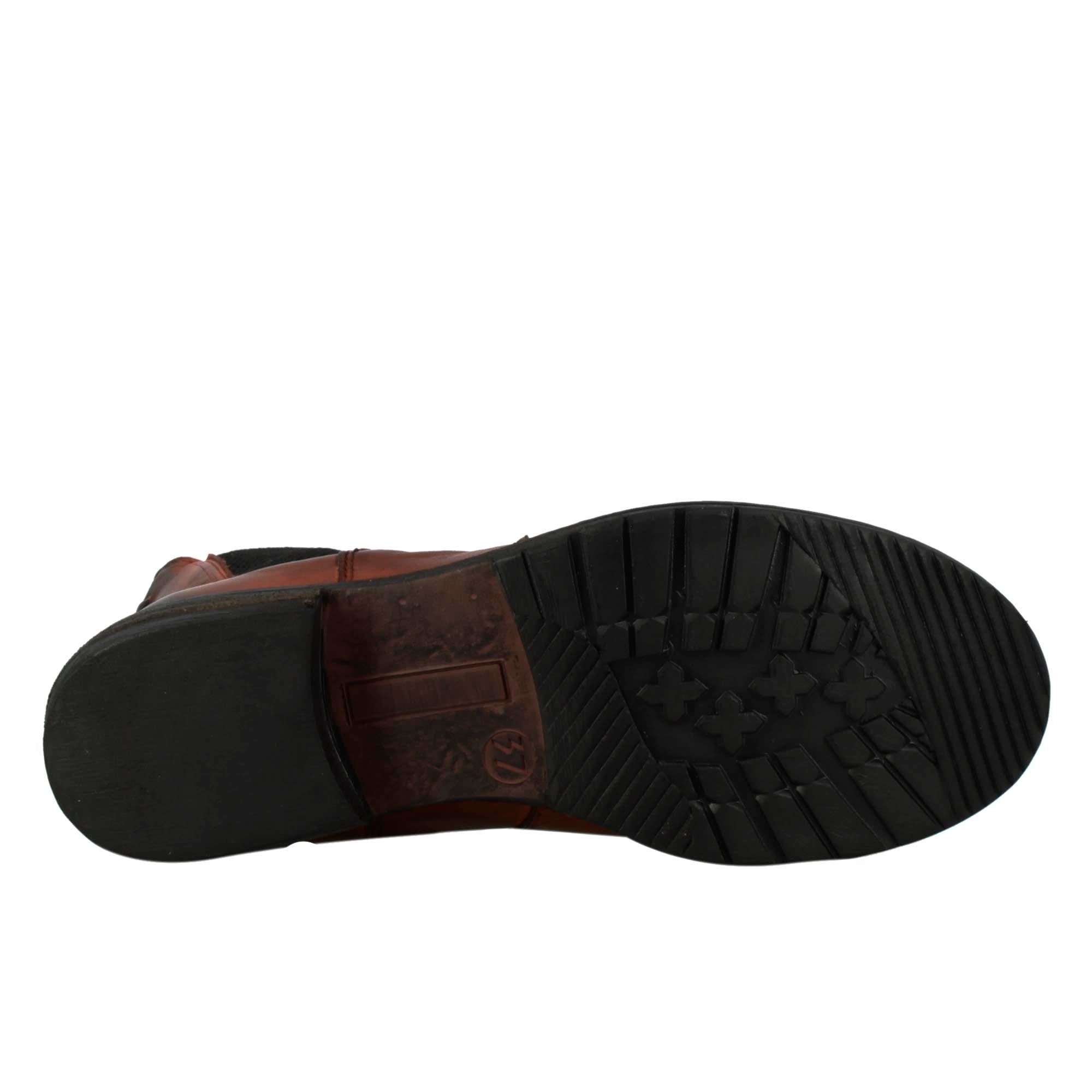 Leonardo Shoes Stivali Donna BF-30 Stivaletto Pelle Marrone Vintage