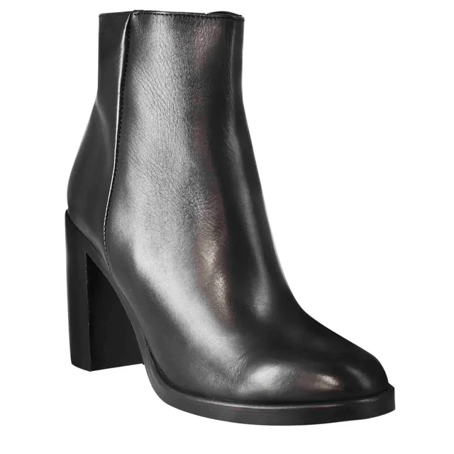 Leonardo Shoes stivaletti donna pelle nero tacco alto 9 cm