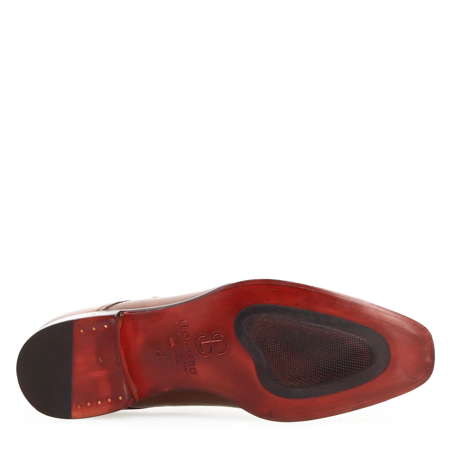 Leonardo Shoes Achille Marrone francesine uomo doppia fibbia